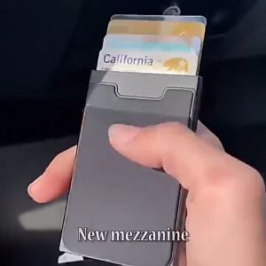 Dompet Kartu ATM Smart Wallet Card Holder Auto Pop Up Anti Rfid Aluminium Alloy Metal Tempat Kartu Case