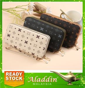 Aladdin Dompet Pendek Pemegang Kad Wanita ( Daisy Double Zip Wristlets Lady Multi-slot Zip Purse  ) 12Y3