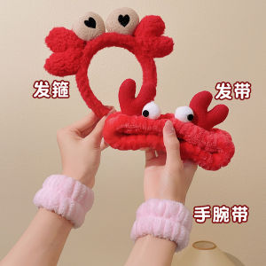 Anti-splash นุ่ม สายรัดข้อมือล้างหน้าตุ๊กตา ผู้หญิง ที่คาดผมแขนผ้าเช็ดตัวดูดซับเหงื่อสําหรับห้องน้ําใช้สไตล์ญี่ปุ่น