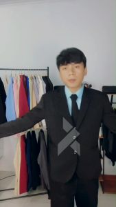 DAYRAVEN - Set Setelan Jas Celana Formal Premium Hitam Semi Casual Pria Blazer Slim Fit