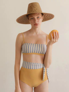 HAYOU | Korean Striped High Waist Bikini Swimwear