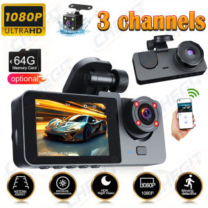 Triple Lens Dash Cam 1080P FHD 2/3 Channel Front and Rear Inside Car Camera WiFi APP Control Night Vision Optional 64G Card