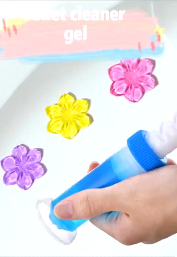 JS Gel Toilet Bowl Cleaner Flower Stamp Toilet Deodorizing Gel Stamp Toilet Flask Odor Remover