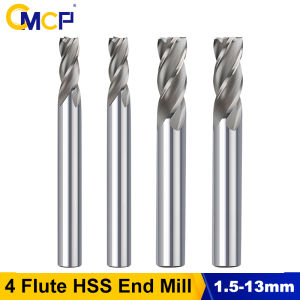 CMCP 1.5-13mm 4 Flute HSS End Mill Straight Shank Router Bit Carbide Milling Cutter For Aluminum Metal CNC Machine Milling Tools