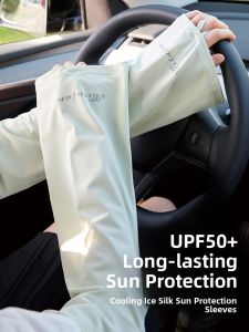 MiiOW | Cat Person Sun Protection Ice Sleeve Women Summer Driving UV Protection Loose Long Protective Arm Thin Breathable Ice Silk Hand Sleeve Cover