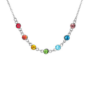 Skyrim Yoga 7 Chakra Rhinestones Pendant Necklaces Women Stainless Steel Gold Color Sweater Chain Meditation Energy Jewelry Gift