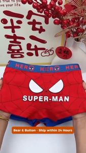 B&B 2-12Years Spiderman Kid Boy Underwear Panties Children Boys Boxer Pikachu Inner Wear Soft Cotton Seluar Dalam Kanak Lelaki