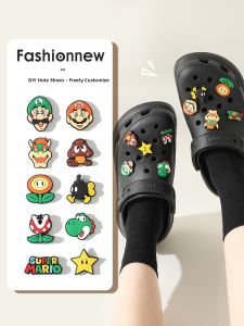 FENKAN | Mario Theme Cross Decorative Clips For Clogs