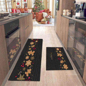VIKAMA 1/2pcs Christmas-Themed Doormat Durable Non-Slip Entrance Hall Mat Kitchen Rug For Festive Gatherings Seasonal Home Décor