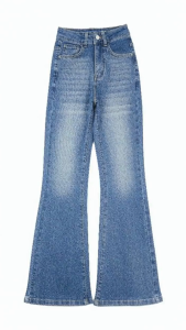 READY Jeans 8866 - Disesuaikan untuk Wanita Mungil Jeans Wanita Cutbray Pinggang Tinggi Elastis