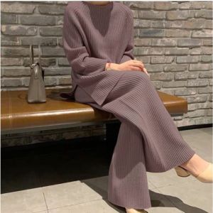 Baju Setelan Rajut Wanita Remaja Dewasa Lengan Panjang + Celana Kulot Import Terbaru Kekinian Korean Style Jumbo 7 Get