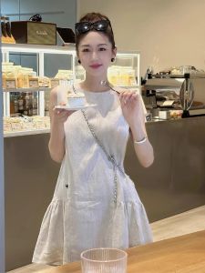 QFN | Slimming Loose Linen Dress for Short Women Summer Sleeveless