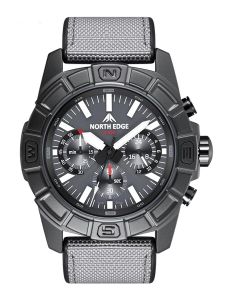 Đồng Hồ Nam Năng Lượng Mặt Trời NORTH EDGE 2025 BLAZE Vỏ Thép Không Gỉ 316 Máy Quartz Chống Nước 50M Chức Năng Bấm Giờ Màn Hình Kỹ Thuật Số