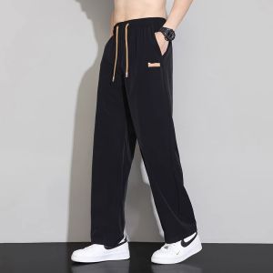 Ice Silk Mens Casual Pants Loose Straight Leg Workwear Sports Quick Dry Summer New Arrival TUCANO Fashion Brand Youth Style