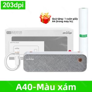 Peripage A40 Máy In Mini Cầm Tay Khổ A4 Giấy Nhiệt Không Mực Kết Nối Bluetooth Không Dây Cho Ảnh Điện Thoại - 203dpi/304dpi