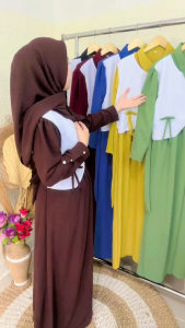 FRR - INARA SET HIJAB // GAMIS SET HIJAB SEGI EMPAT CRINGKLE MIX ROMPI  // BUSUI FRIENDLY // GAMIS KEKINIAN VIRAL