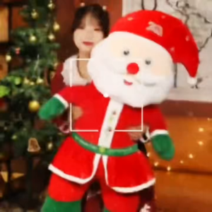 ตุ๊กตาซานตาคลอสเรืองแสงพร้อมเสียงเพลง ตุ๊กตาของเล่นนุ่มนิ่ม ของขวัญคริสต์มาสสำหรับเด็ก