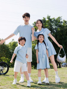 HONGLEXIUYAN | Cotton Family Clothing Set Summer POLO Shirts Dresses Tops