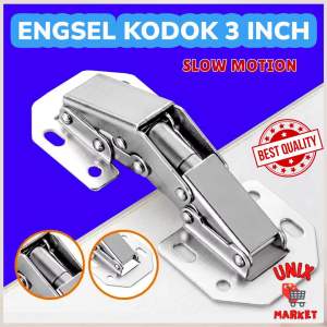 Engsel Sendok Kodok 3inch Stainless Steel 90 Degree Opening slow motion Engsel Pintu Tanpa Bobok Serbaguna Engsel lemari hidrolik