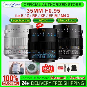 Brightin Star 35มม. F0.95รูรับแสงขนาดใหญ่ APS-C โฟกัสแบบแมนนวลเลนส์สำหรับ Sony กล้องไร้กระจก E Nikon Z Fuji X สำหรับ EF-M Canon RF