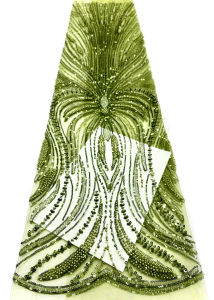 Vải Ren Cô Dâu Châu Phi Đính Sequin Thêu Hạt Cao Cấp Chất Liệu Voan Pháp Dùng Cho Váy Cưới Kiểu Nigeria