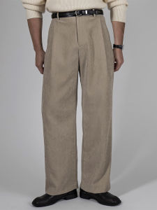 Quần Ống Đứng Xếp Ly Phong Cách Hàn Quốc Cho Nam Mùa Thu Quần Ống Rộng Thường Ngày Cạp Cao Quần Dài Nam