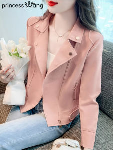 WANGGONGZHU | Elegant Short Tailored Jacket Womens Spring Autumn Fashion Slim Fit Suit Collar Outerwear Princess Style Commute Style