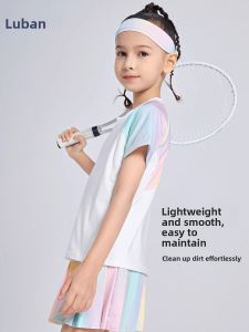 Girls Short Sleeve T-Shirt Summer New Style Quick Dry Sporty Slim Fit Breathable Kids Tennis Wear Comfortable Soft Fabric Top