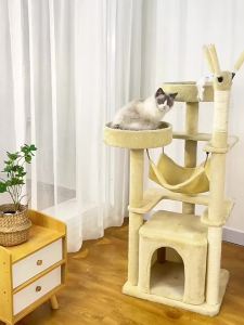 Cat Tree Tower Scratch Post Cat Climbing Cat Tree Tower Cat Scratch Tree Cat Tree Cat Tower Integrated Space Capsule Large TONTINE Shelf Cat Villa Scartching Post Toy Tree Supplies
