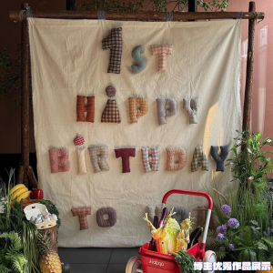 Khăn Tay DIY Chữ Birthday Cotton Fabric BJD Baby Doll Handwork Childrens Handcraft Material Khăn Tay Thủ Công Cho Trẻ Em