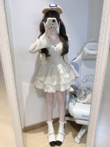 Sweet Feel Slimmingwaistdesign Doublelayeredpuffysleevedresscutesummerstylehighwaistedcakeskirtpolyesterfibershortdress