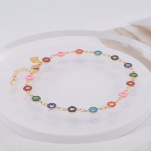 Hyl Jewelry 29A Gelang Kaki Titanium Wanita Emas Muda Perak Asli Dewasa Anti Karat Silver Kerincing Murah Krincing Korea