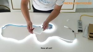 PLH 24V Wireless Recessed Meteor Waterflow Light 10 Modes Chasing Light Welcome Light with Smart Control System