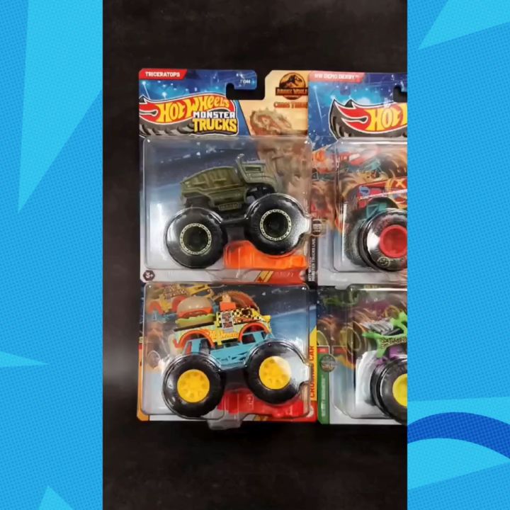 Hot Wheels Monster Trucks 1:64 Scale Die-cast Vehicle With Crushed Car 