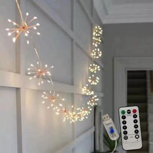 LED Flower Light USB Indoor Fairy Garden Lights 8 Lighting Modes DIY Starburst Lamps Holiday Decorative Lights