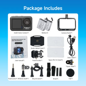 Svbony Upgraded Act20 4K60fps 12m bare Waterproof Action Camera Diving Fishing Surfing Dual Screen EIS WIFI Vlog Cycling Motorcyle