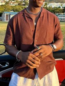 Áo Thun Nam Tay Ngắn Dệt Kim Màu Trơn Cổ Polo Thời Trang Mùa Hè Thường Ngày Ôm Vừa Vặn in Họa Tiết Khác