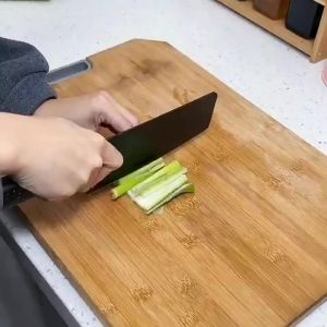 Dao Thái Rau Củ Bằng Thép Không Gỉ Cán Cong Màu Xanh Lá Dụng Cụ Cắt Hành Nhanh Thân Thiện Với Môi Trường Dụng Cụ Làm Bếp Bằng Kim Loại