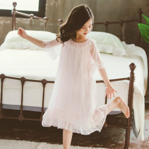 Princess Style Summer Thin Modal Nightgown for 13 Year Old Girls Childrens Home Clothes Sleepwear Comfortable Breathable