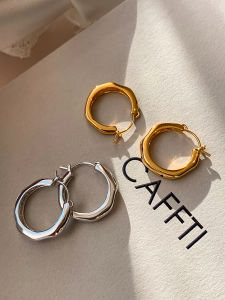 CAFFTI | Silver Cascading Plain Hoop Earrings