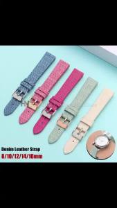 Vintage Denim Nylon Watch Strap Canvas Watch Band 8mm 10mm 12mm 14mm 16mm for Women Ultra Thin Replacement Universal Bracelets