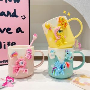 Anti-Fall Cartoon Girl Toothbrush Cup Bathroom Wash Cup Baby Toilet Training Ceramic Material Parental Helper Brand