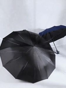 Pure Color Automatic Umbrella 12 Ribs Auto Open Umbrella 23inch Windproof Folding Umbrella Payung Lipat Murah Hujan 折叠雨伞