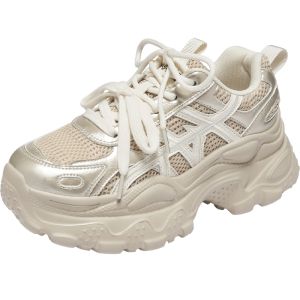 Agsdon | Thick Sole Dad Shoes for Women Summer Breathable Net Upper Elevating Versatile Comfortable Casual Shoes