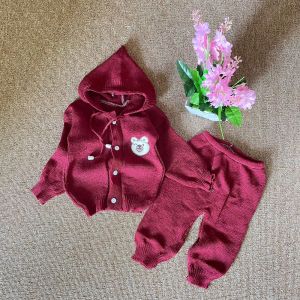 stelan set rajut polos 0-6 bulan versi terjangkau