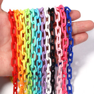 10pcs Length 50cm Colorful Acrylic Link Chain Extension Chains For Eye Chain Making Jewelry Findings Links Chain Accessories