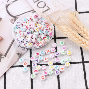 J.D. ลูกปัดอะคริลิค ลูกปัดตกแต่ง ภาษาอังกฤษ ทำพวงกุญแจ งาน DIY Bracelet