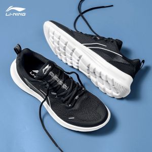 Li-Ning Mens Running Shoes 2025 Spring New Style Breathable Reflective Casual Mesh Running Shoes Black Sports Shoes