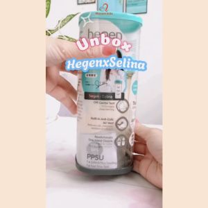 Bình sữa HEGEN PPSU Robins Egg Blue x Selina 330ml trái tim cho bé 6m+ bình sữa trẻ em limited edition - Monnie Kids