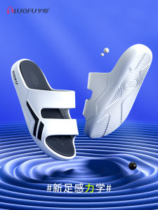 Luofu Mens Outdoor Sports Slippers Thick Bottom Anti-slip Soft Elastic Home Comfortable Sandals Slippers Simple Style EVA Material